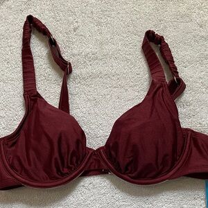 Cupshe Wine-Red Underwire Swim Bra only
